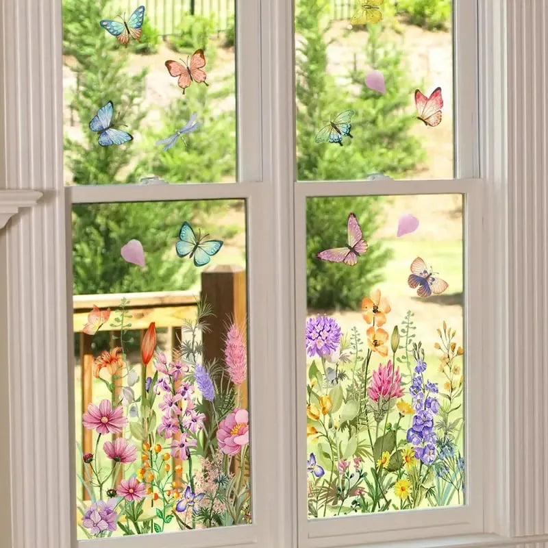 Last Day Sale 🔥85% OFF - 💐Colorful Floral Bouquet Window Sticker🖼️(Cut to size freely)