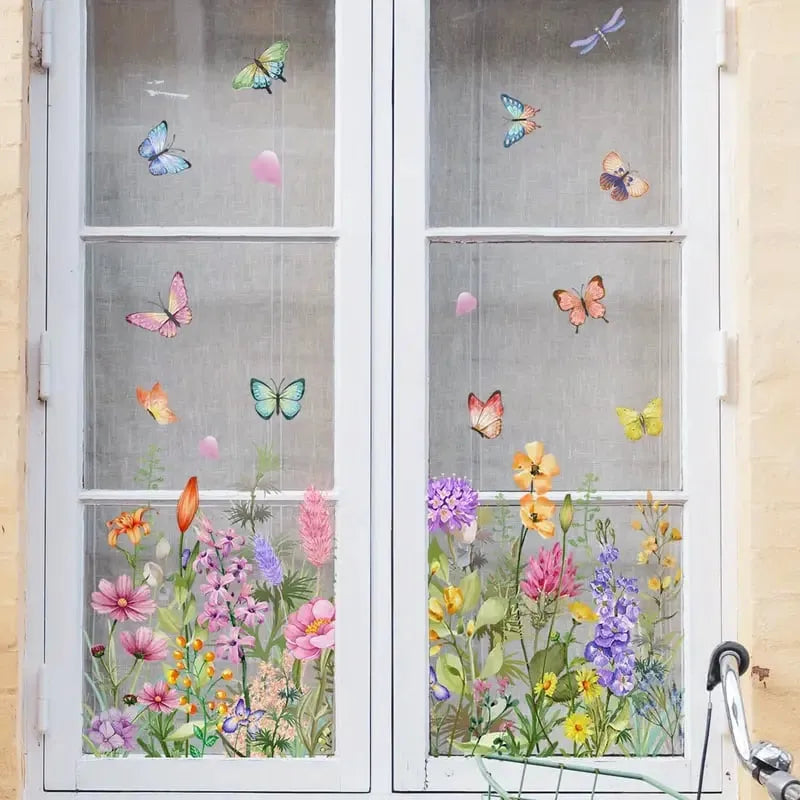 Last Day Sale 🔥85% OFF - 💐Colorful Floral Bouquet Window Sticker🖼️(Cut to size freely)