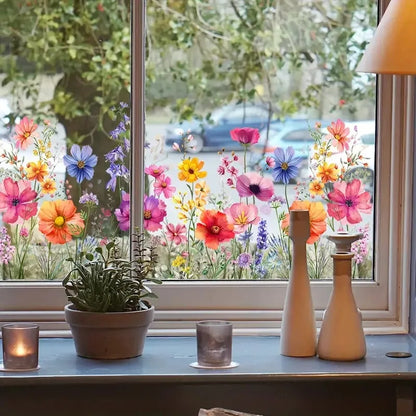 Last Day Sale 🔥85% OFF - 💐Colorful Floral Bouquet Window Sticker🖼️(Cut to size freely)