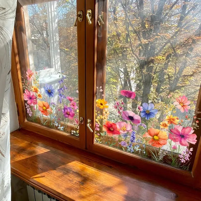 Last Day Sale 🔥85% OFF - 💐Colorful Floral Bouquet Window Sticker🖼️(Cut to size freely)